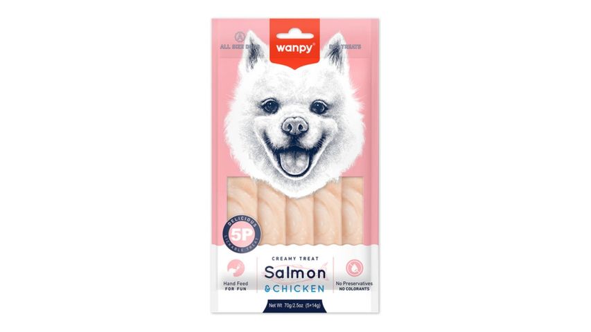 Wanpy Somonlu & Tavuk Etli Krema Köpek Ödül Maması 5 x 14 g