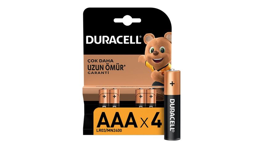 Duracell Basic İnce Kalem Pil 4'lü AAA
