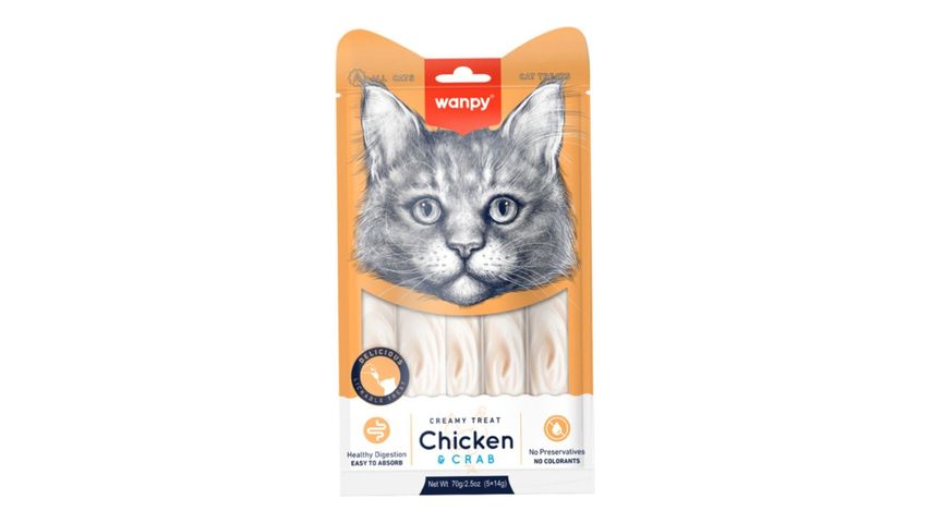 Wanpy Tavuk Etli & Yengeçli Kedi Ödül Maması 5 x 14 g