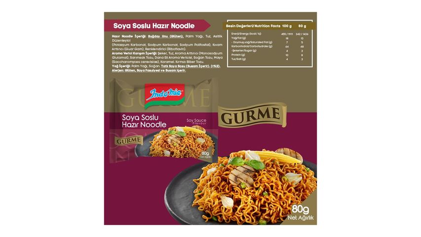 Indomie Gurme Soya Soslu Hazır Noodle 80 g