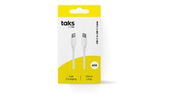 Taks USB-C Hızlı Şarj & Data Kablosu Beyaz 120 cm