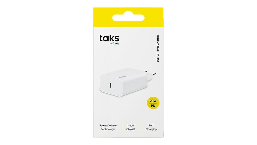taks TP01 20W PD USB-C Hızlı Beyaz Şarj Aleti
