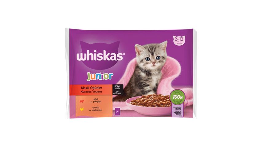 Whiskas Multipouch Yavru Et Çeşitleri Kedi Maması 4 x 85 g
