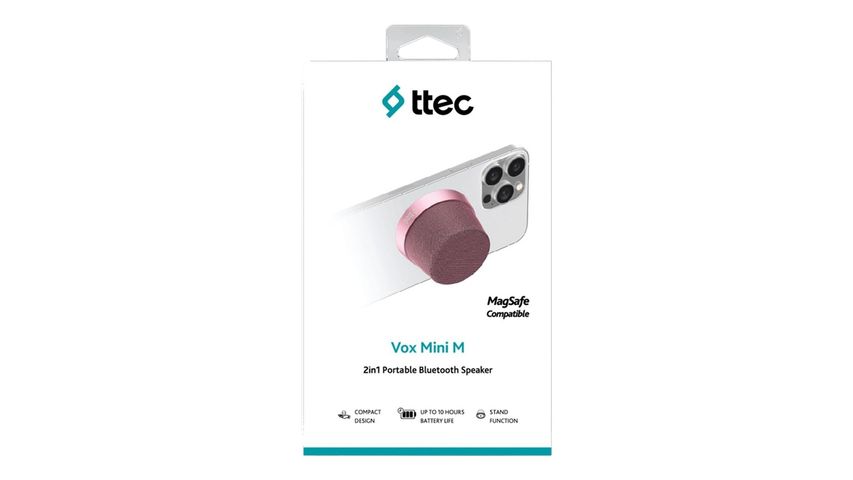 ttec Vox Mini M Magsafe Uyumlu 2’si 1 Arada Kablosuz Bluetooth Hoparlör Pembe