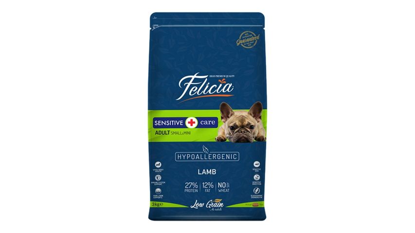 Felicia Low Grain Adult Lamb Small/Mini HypoAllergenic Dry Dog Food 3 kg