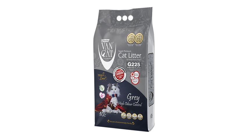 VanCat Aktif Karbonlu Gri Kedi Kumu 10 L