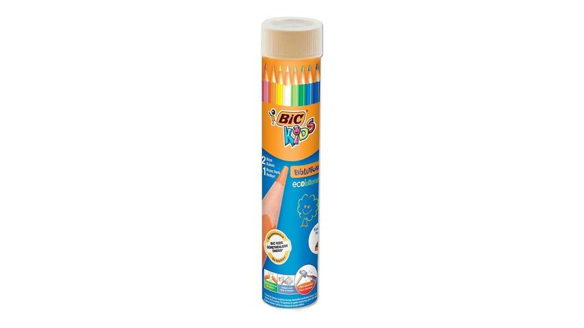 BIC Kids Evolution Metal Tüp Kuru Boya Kalemi 12 Renk
