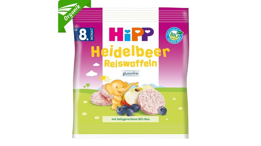 HiPP Organik Yaban Mersinli Pirinçli Bebek Gofreti 30 g