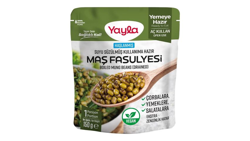 Yayla Haşlanmış Susuz Maş Fasulyesi 150 g