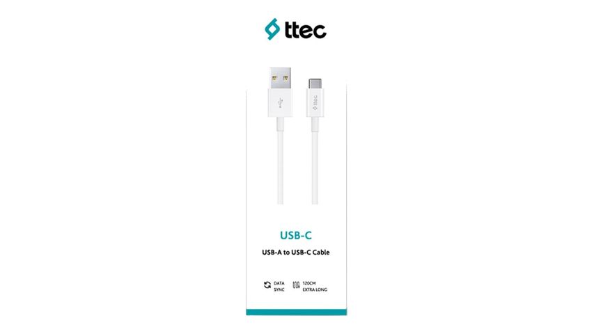 ttec Beyaz Type-C Şarj Kablosu 120 cm