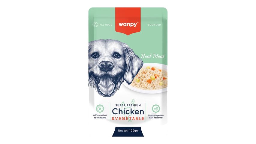 Wanpy Pouch Tavuk Etli & Sebzeli Yaş Köpek Maması 100 g