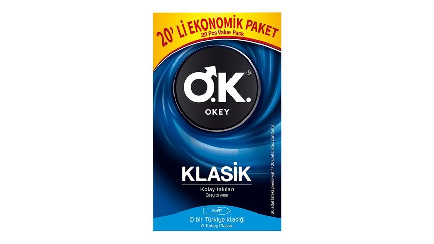 Okey Classic Economical Condoms 20 Pack