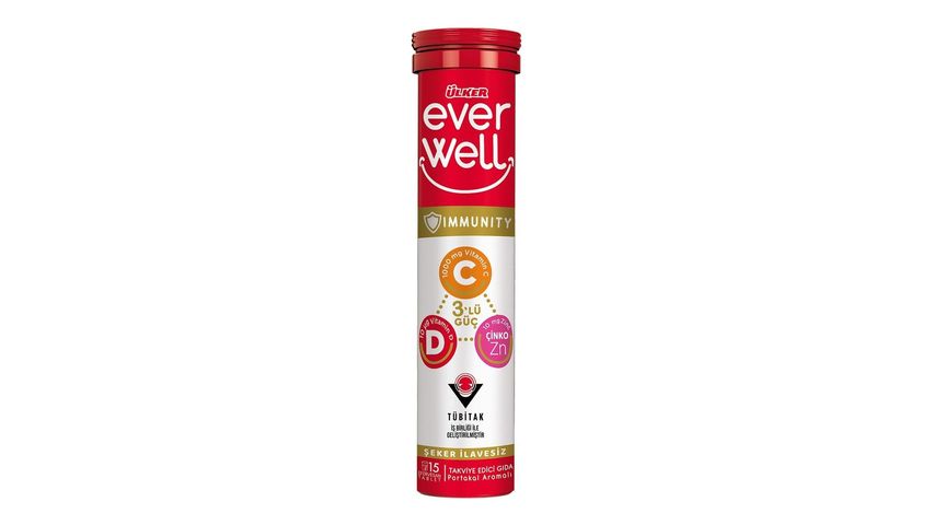 Ülker Everwell C-D-Çinko-Aserola Efervesan Tablet 15'li 67.5 g