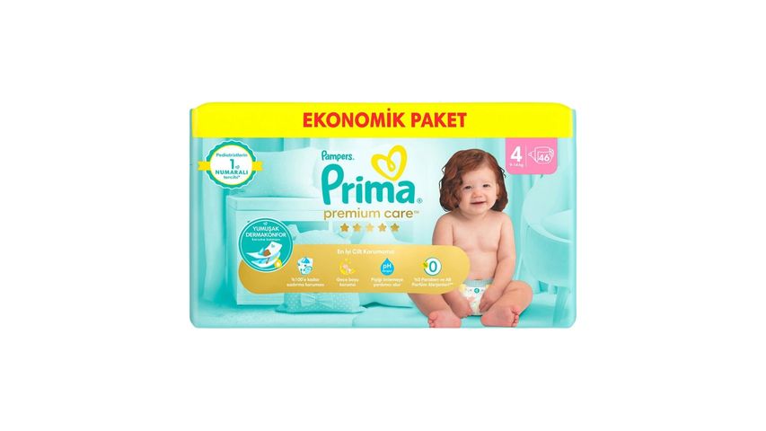 Prima Premium Care Ekonomik Paket 4 Beden Bebek Bezi 46'lı