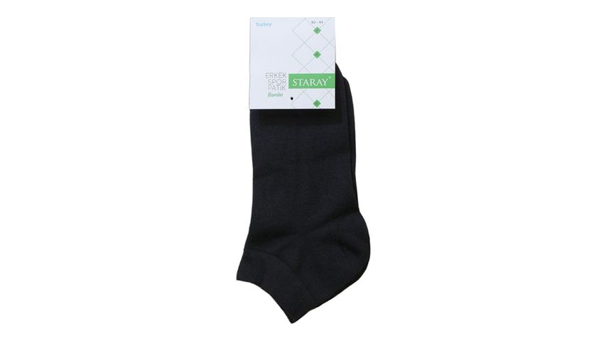 Staray Erkek Kısa Siyah Çorap 40-44