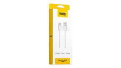 taks USB-A USB C Beyaz Şarj Kablosu