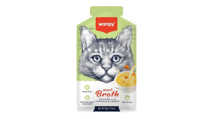 Wanpy Kediler İçin Bal Kabağı & Havuçlu Tavuk Eti Çorbası 50 g