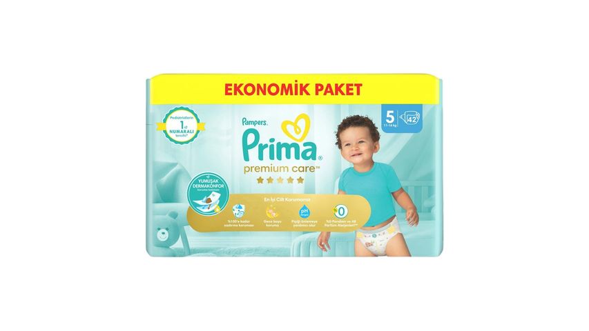 Prima Premium Care Economic Package Size 5 Diapers 42 Pack