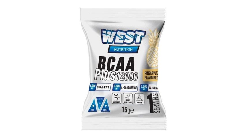 BCAA 12000 Plus Glutamine Taurine Pineapple Flavored 15 g