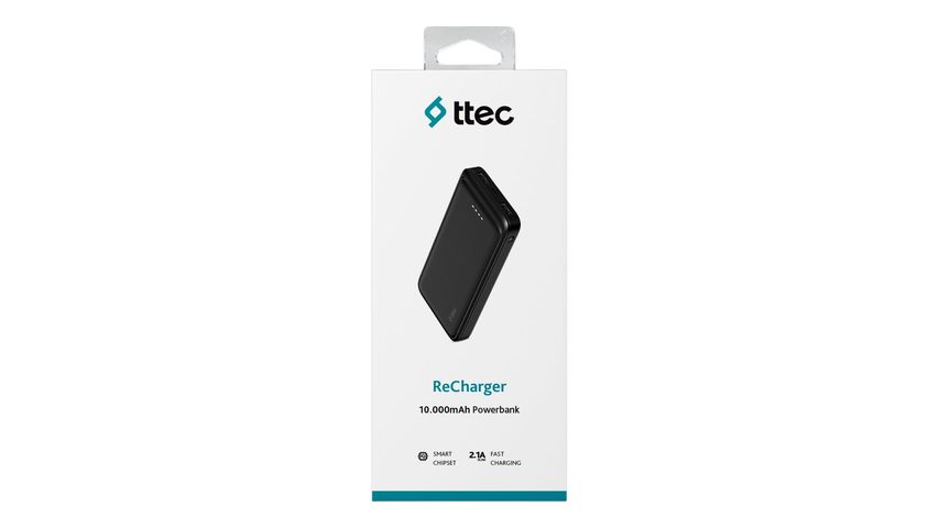 ttec ReCharger 10.000 mAh Hızlı Şarj Display Box Siyah Powerbank