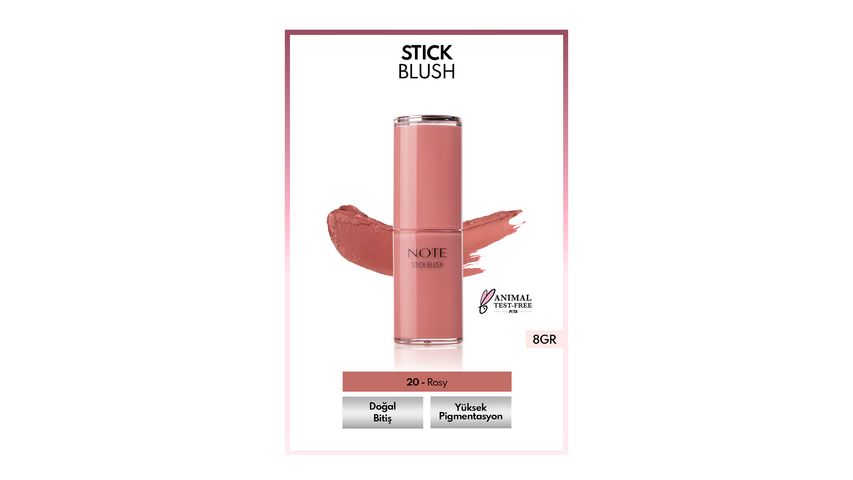 Note Stick Blush Nemlendirici Yumuşak Stick Allık 20 Rosy