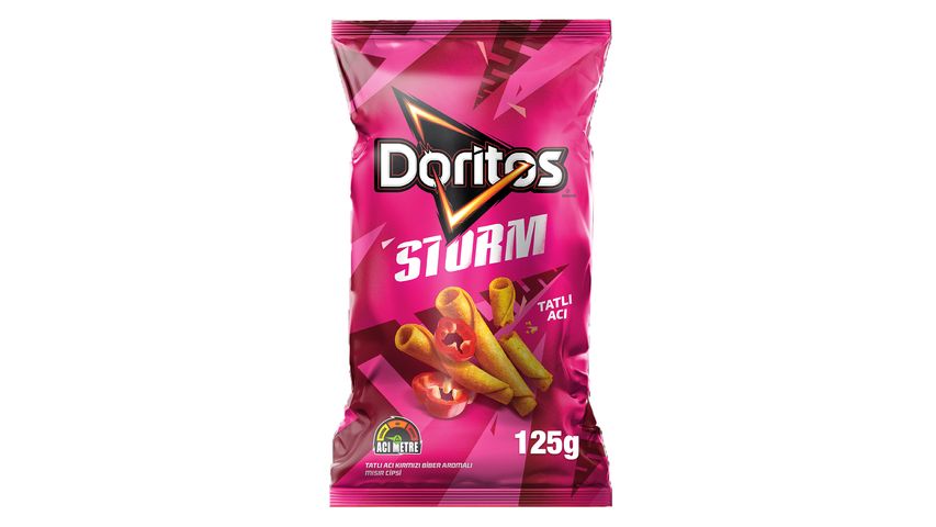 Doritos Storm Tatlı Kırmızı Biber Aromalı Süper Boy Mısır Cips 125 g