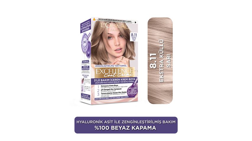 L’Oréal Paris Excellence Cool Creme 8.11 Ekstra Küllü Sarı Saç Boyası