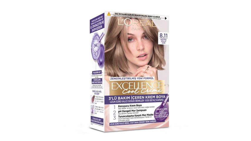 L’Oréal Paris Excellence Cool Creme 8.11 Ekstra Küllü Sarı Saç Boyası