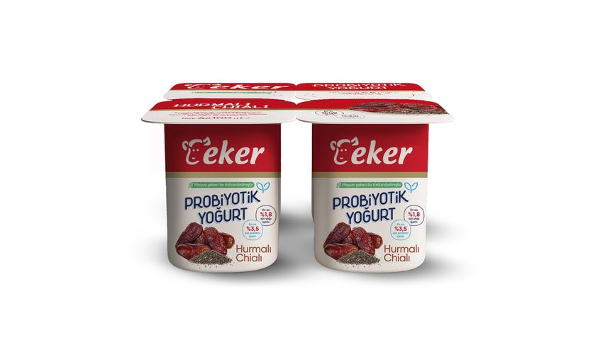 Eker Hurmalı & Chialı Probiyotik Yoğurt 4 x 100 g