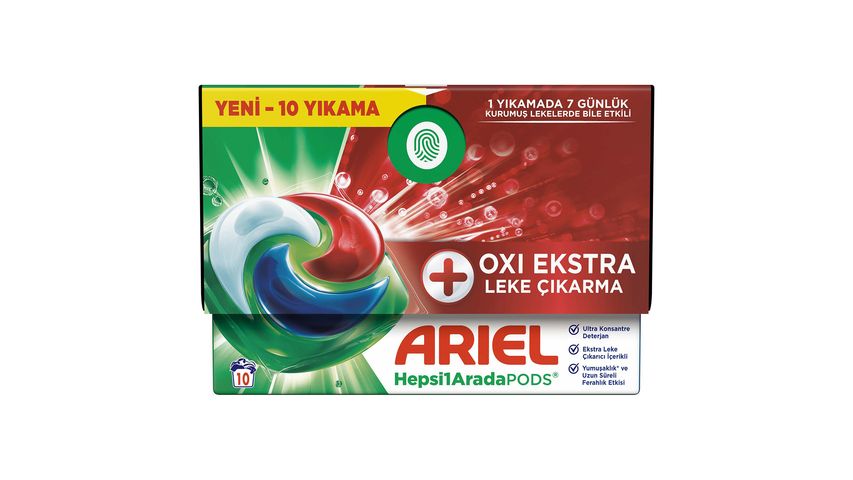 Ariel Oxi Extra Hepsi1Arada Pods Çamaşır Deterjanı 10 Yıkama