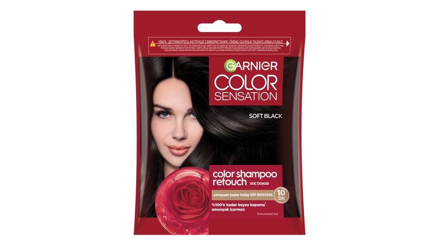 Garnier Color Shampoo Retouch Şampuan Kolaylığında Dip Boyası, Siyah 2.0