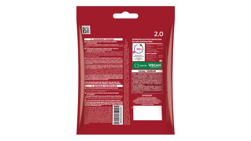 Garnier Color Shampoo Retouch Şampuan Kolaylığında Dip Boyası, Siyah 2.0