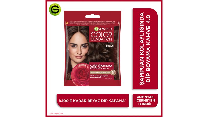 Garnier Color Shampoo Retouch Şampuan Kolaylığında Dip Boyası, Kahve 4.0