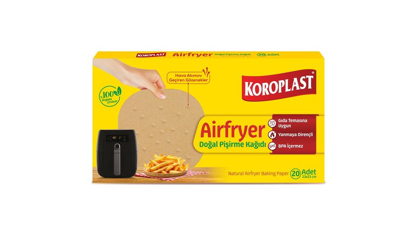 Koroplast Airfryer Baking Paper/Natural 20 pcs