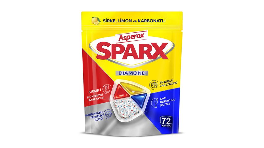 Asperox Sparx Diamond Bulaşık Makinesi Kapsülü 72'li