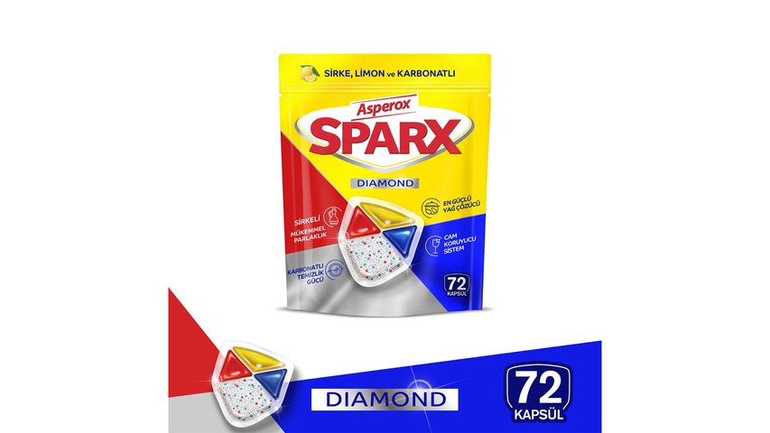 Asperox Sparx Diamond Bulaşık Makinesi Kapsülü 72'li