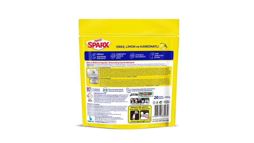 Asperox Sparx Diamond Dishwasher Capsules 20 pcs