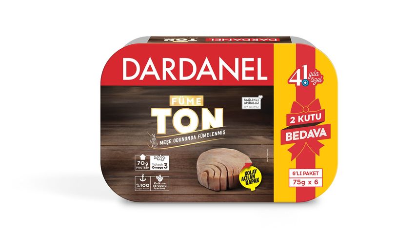 Dardanel Ayçiçek Yağlı Füme Ton Balığı 6 x 75 g