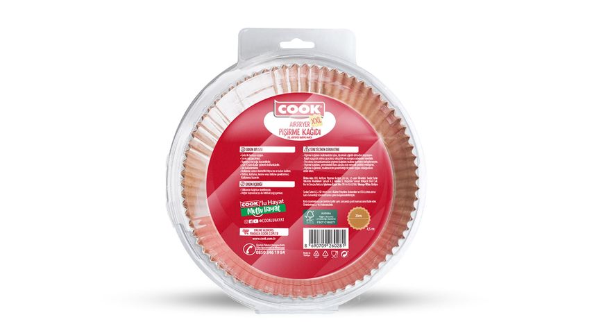 Cook Airfryer Baking Paper XXL 20 cm 25 Pcs