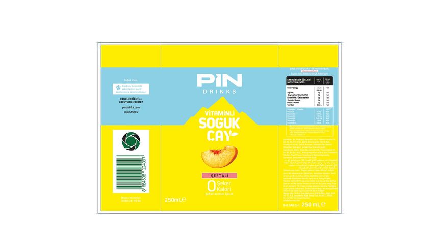 Pin Vitaminli Şeftali Aromalı Soğuk Çay 1 L