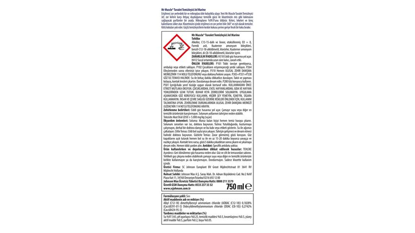 Mr Muscle Klozet Temizleyici Jel Marine 36 ml