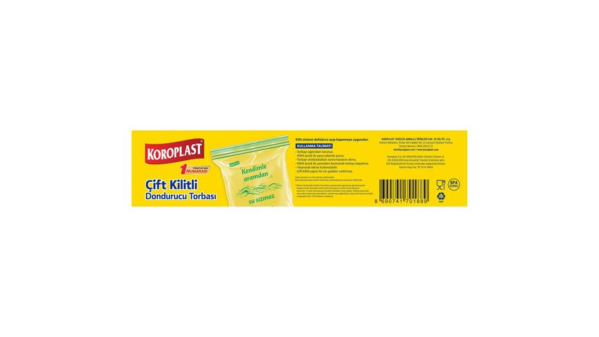Koroplast Çift Kilitli Dondurucu Poşeti Orta Boy 12'li