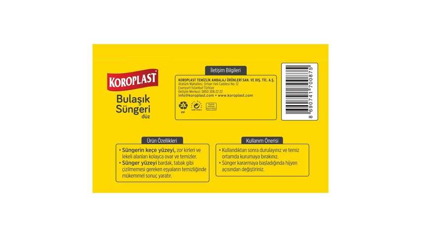 Koroplast Flat Dishwashing Sponge 5 Pieces