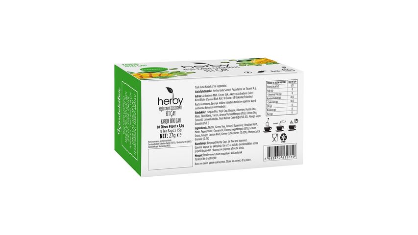 Herby Green Coffee Bean Fit Tea 18 Pack