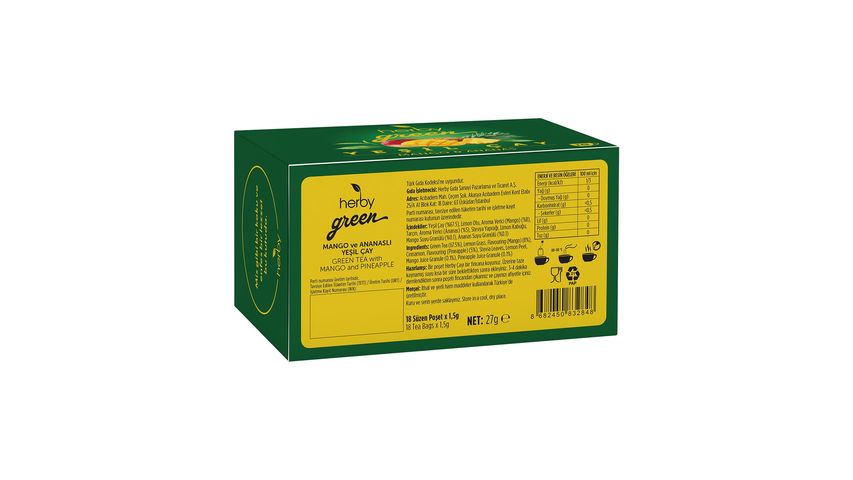 Herby Yeşil Çay Mango ve Ananas 18'li