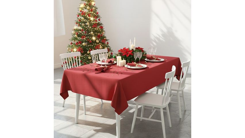Finehome Red Rustic Masa Örtüsü Kırmızı 150 x 200 cm