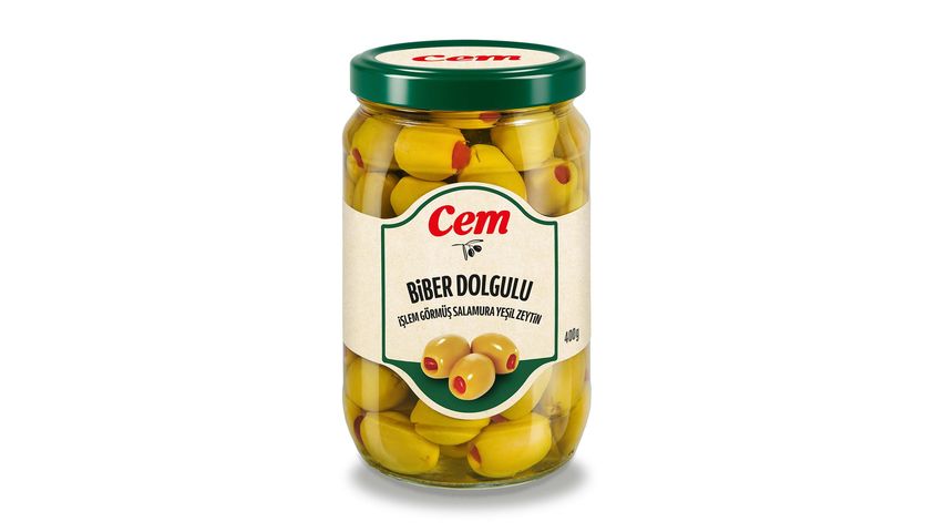Cem Stuffed Green Pepper Olives 141–160 400 g