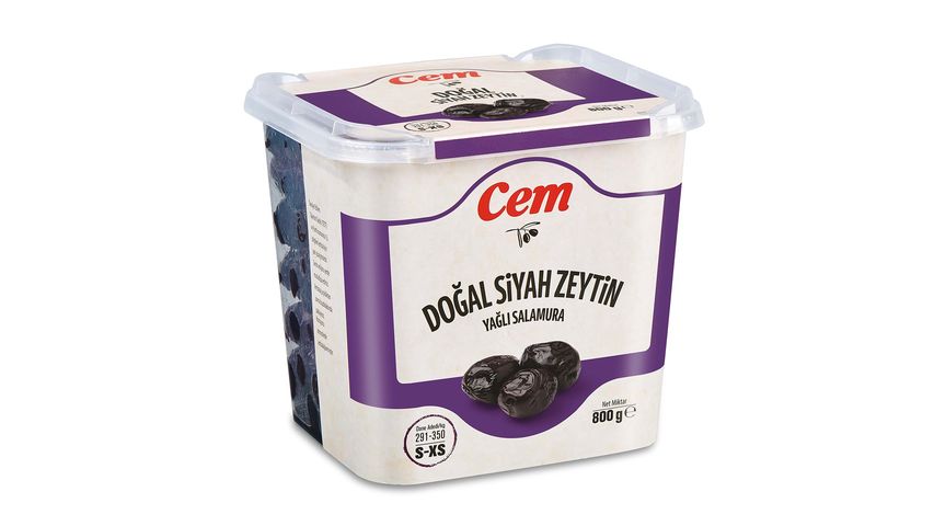 Cem Doğal Yağlı Siyah Sele Zeytin 291-350 800 g