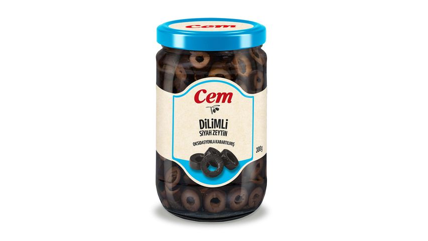 Cem Sliced Black Olives Jar 300 g