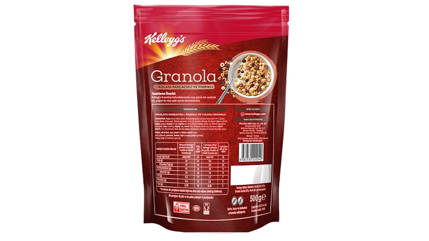 Kellogg's Çikolata Parçacıklı & Fındıklı Granola 500 g